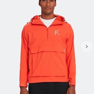 Fact Made To Destroy Anorak Parka Orange Hooded Windbreaker Rain Jacket